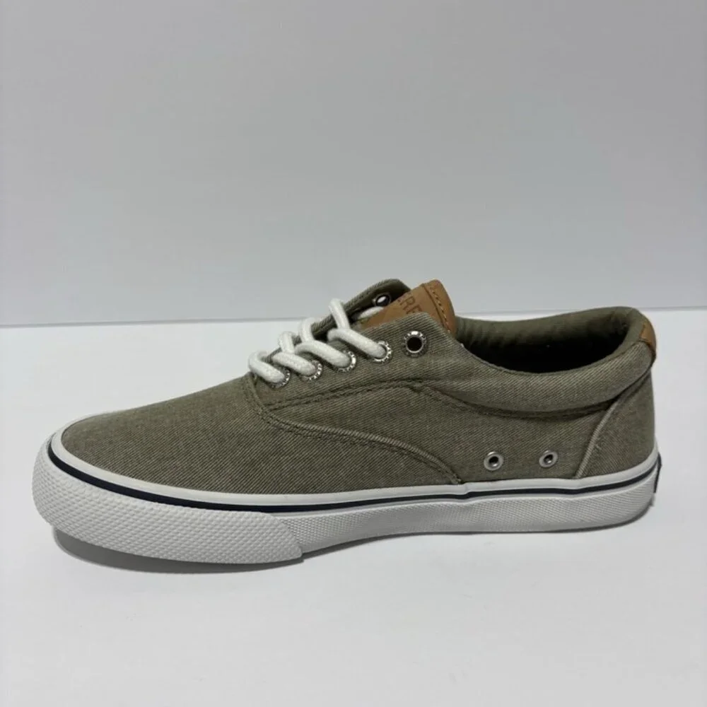 Sperry Men’s Sc Striper SW Twill Olive Sneakers, Size 4.5 M